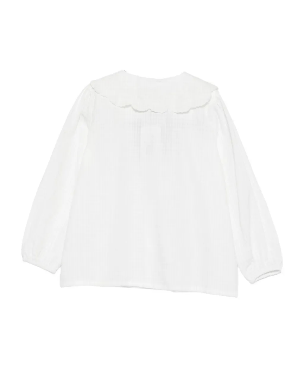 Shirt With Scalloped Collar
