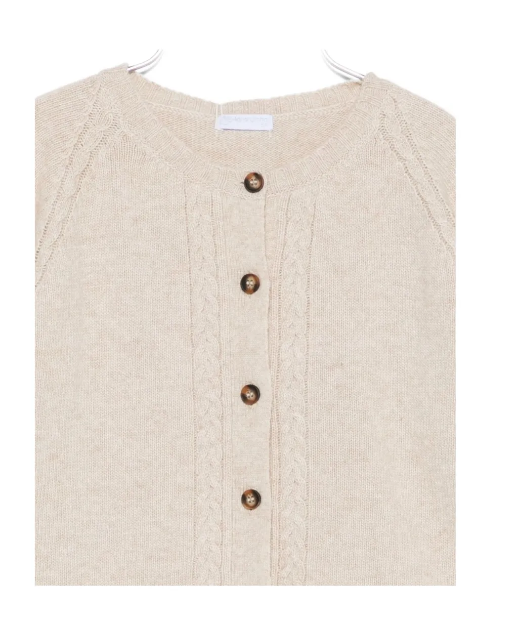 Cable-Knit Button Cardigan
