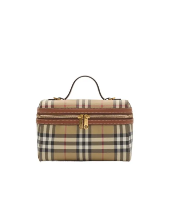 Burberry Checkered Zip Vanity Bag
