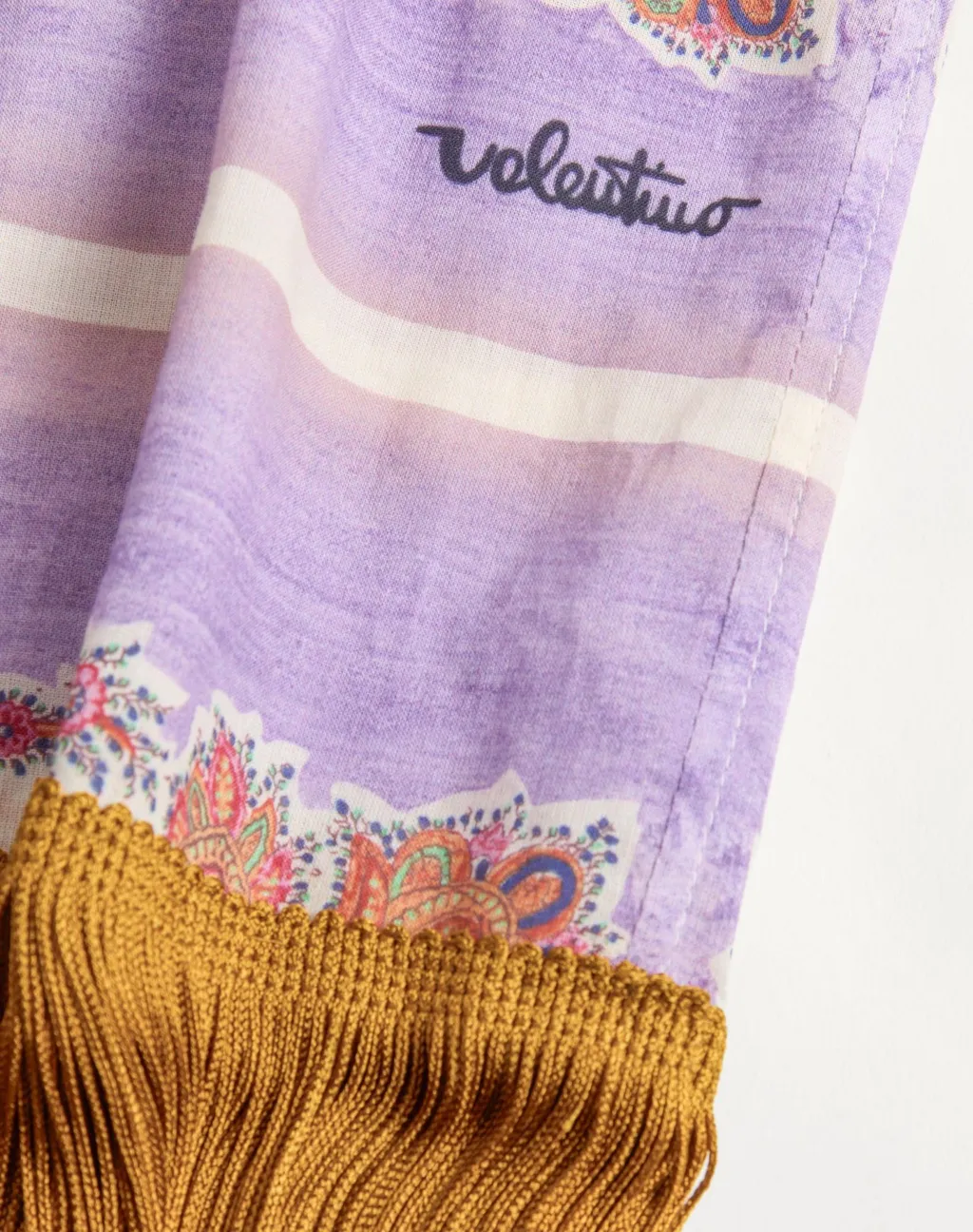 Valentino	Paisley Printed Fringed Edge Mini Dress