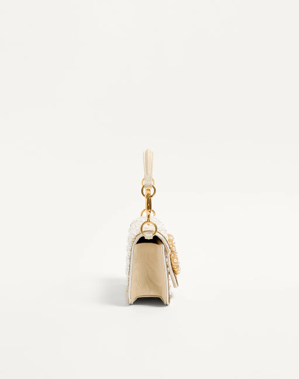 Valentino Garavani Locò Small Embroidered Shoulder Bag With Jewel Logo
