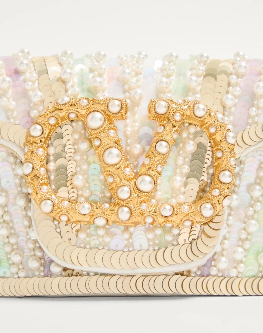 Valentino Garavani Locò Small Embroidered Shoulder Bag With Jewel Logo