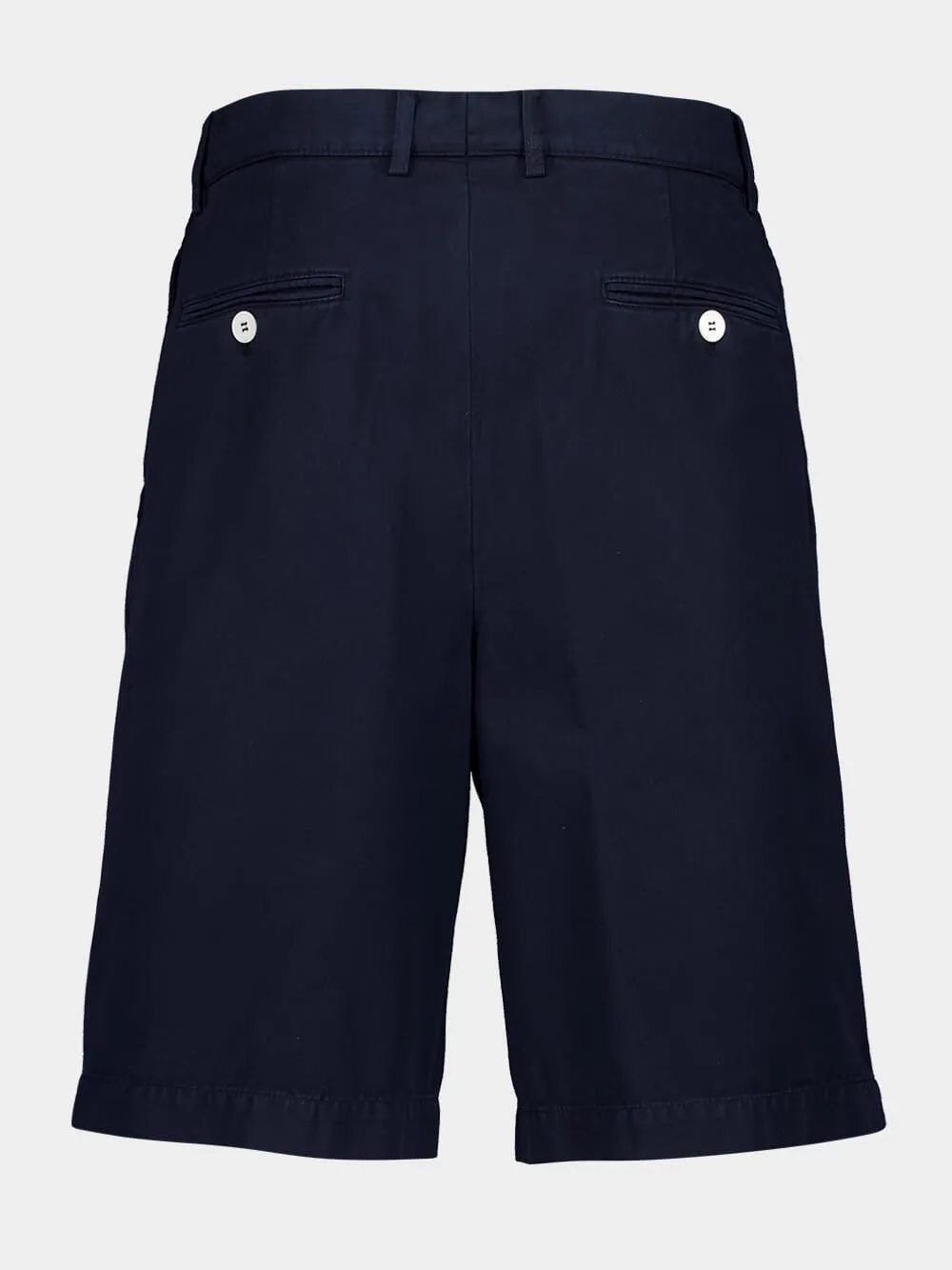 Pleated Cotton Shorts