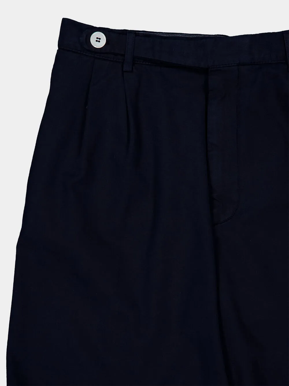 Pleated Cotton Shorts