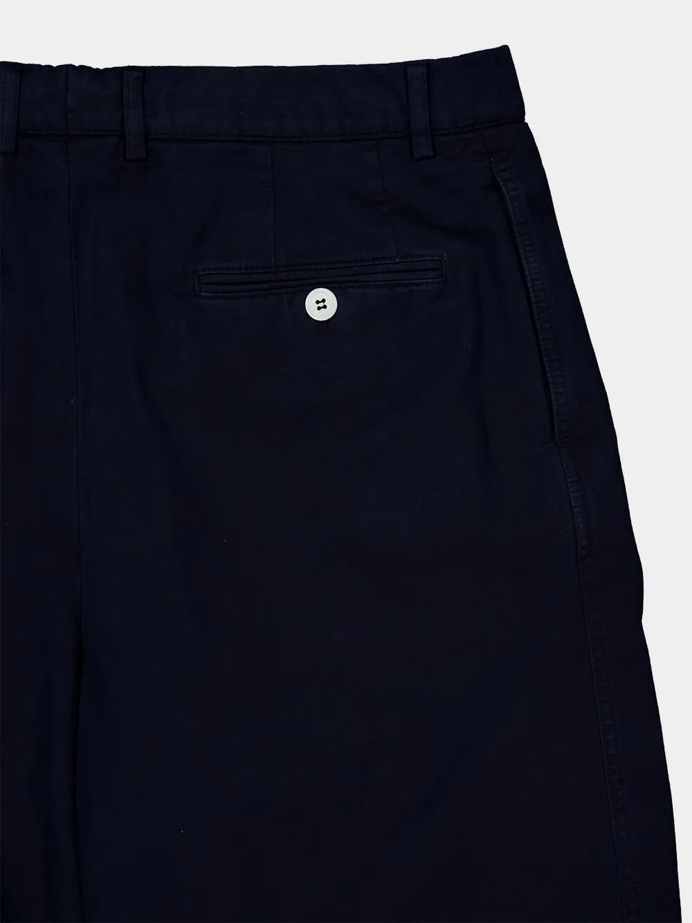 Pleated Cotton Shorts