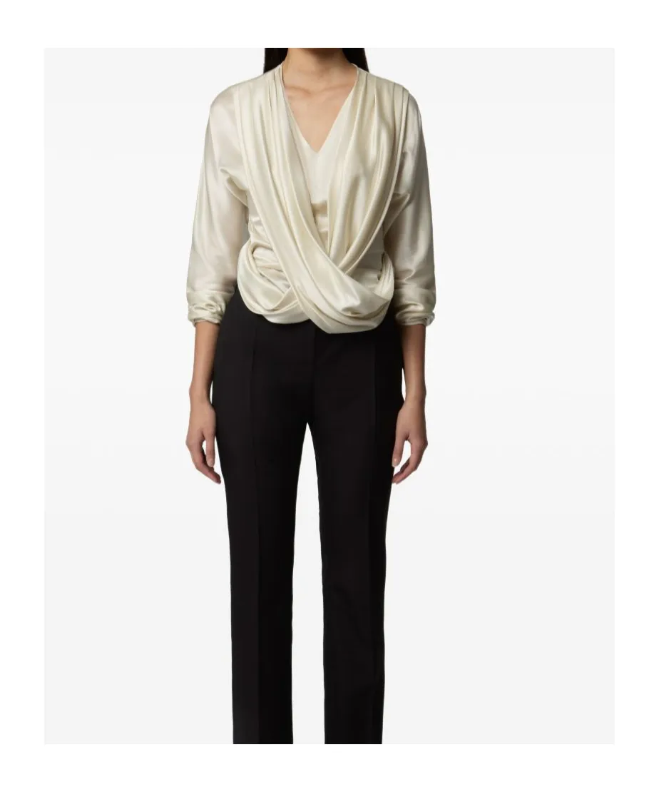 Draped V-Neck Top