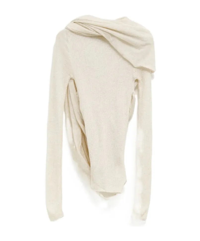 Cowl-Effect Knitted Top