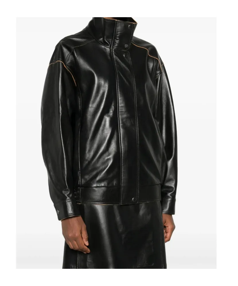 Leather Zip-Fastening Jacket