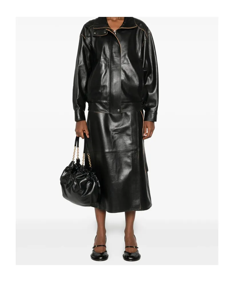 Leather Zip-Fastening Jacket
