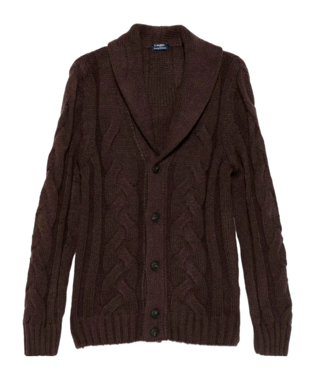 Barba Cable-Knit Cardigan