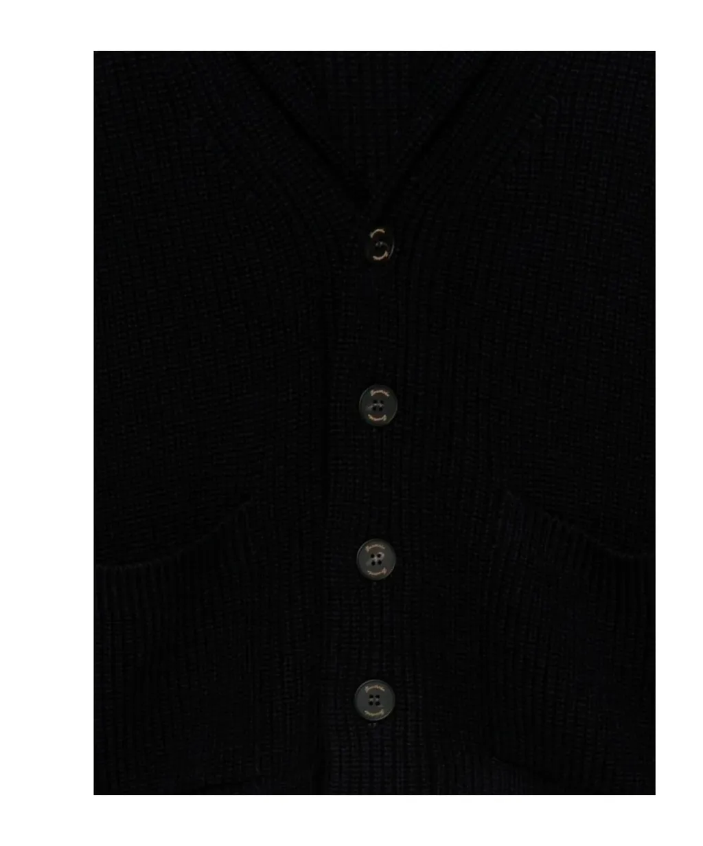 Shawl-Collar Patch-Pocket Cardigan