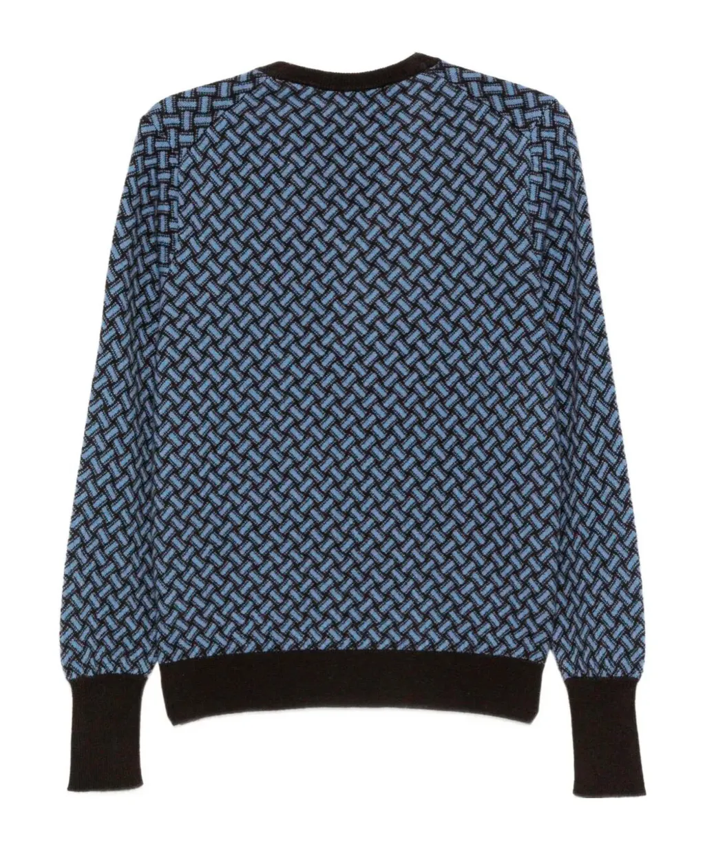 V-Neck Geometric-Pattern Sweater