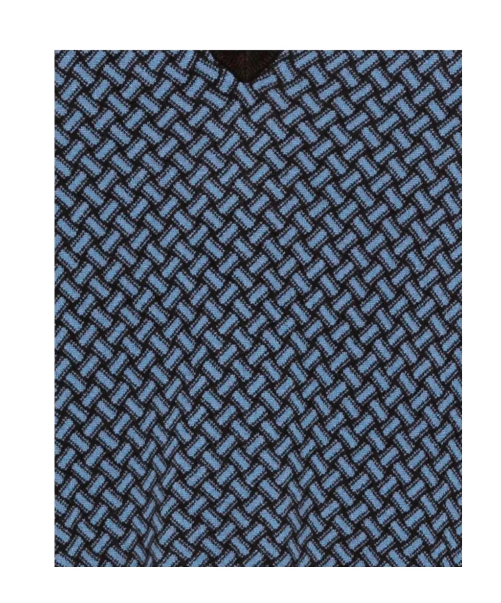 V-Neck Geometric-Pattern Sweater