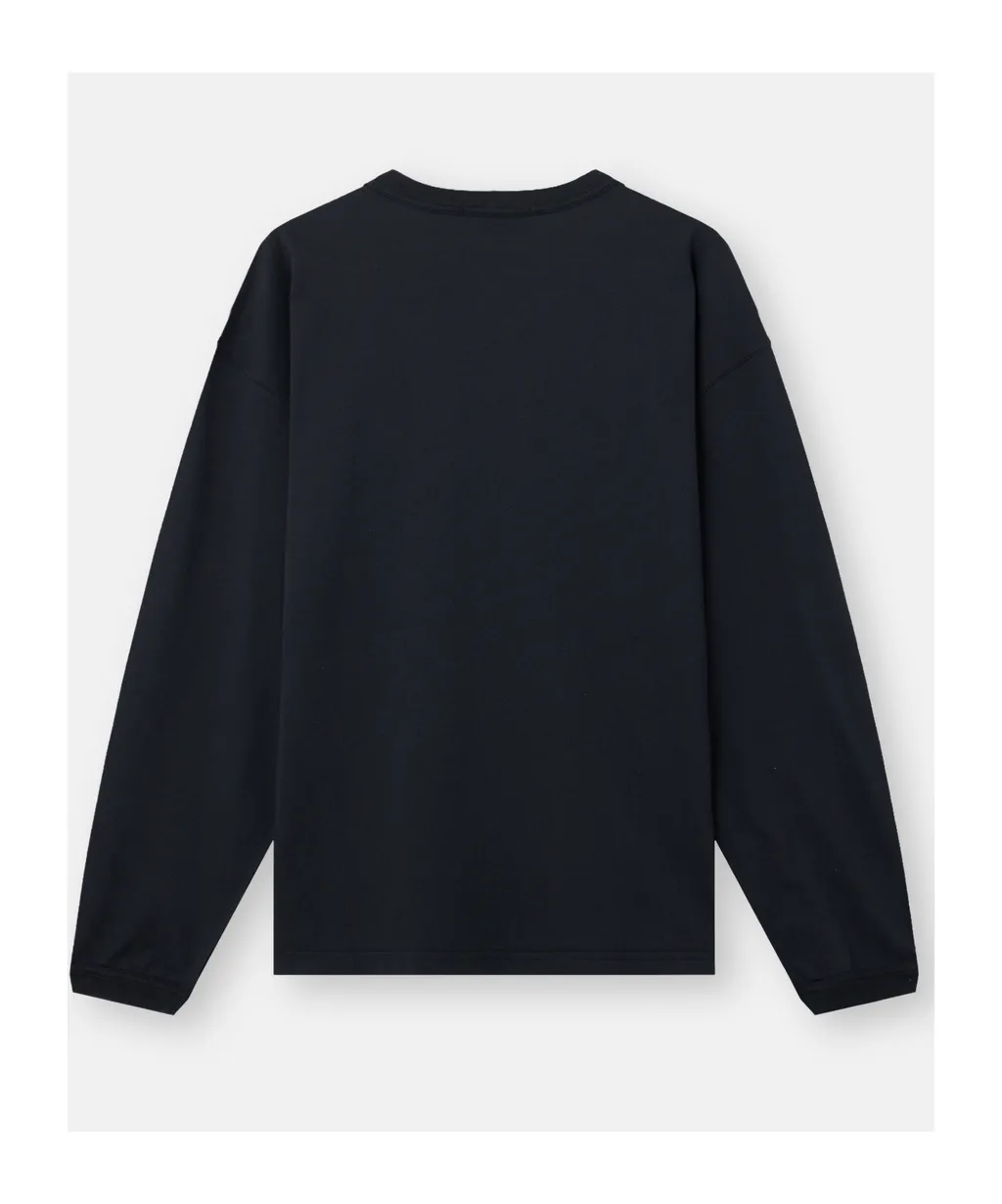 Regular-Fit Long-Sleeve T-Shirt With Tone-On-Tone Compass Patch
