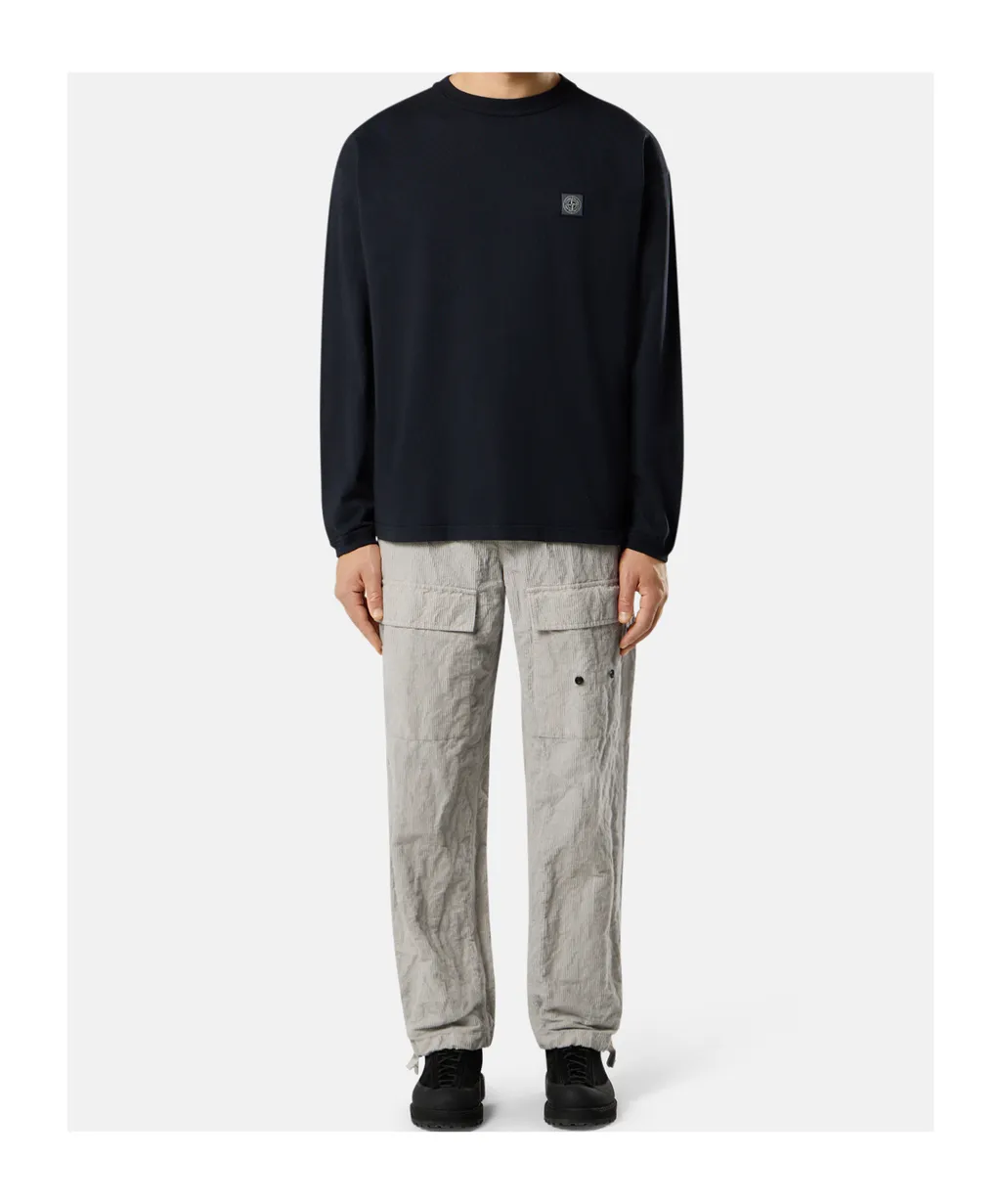 Regular-Fit Long-Sleeve T-Shirt With Tone-On-Tone Compass Patch