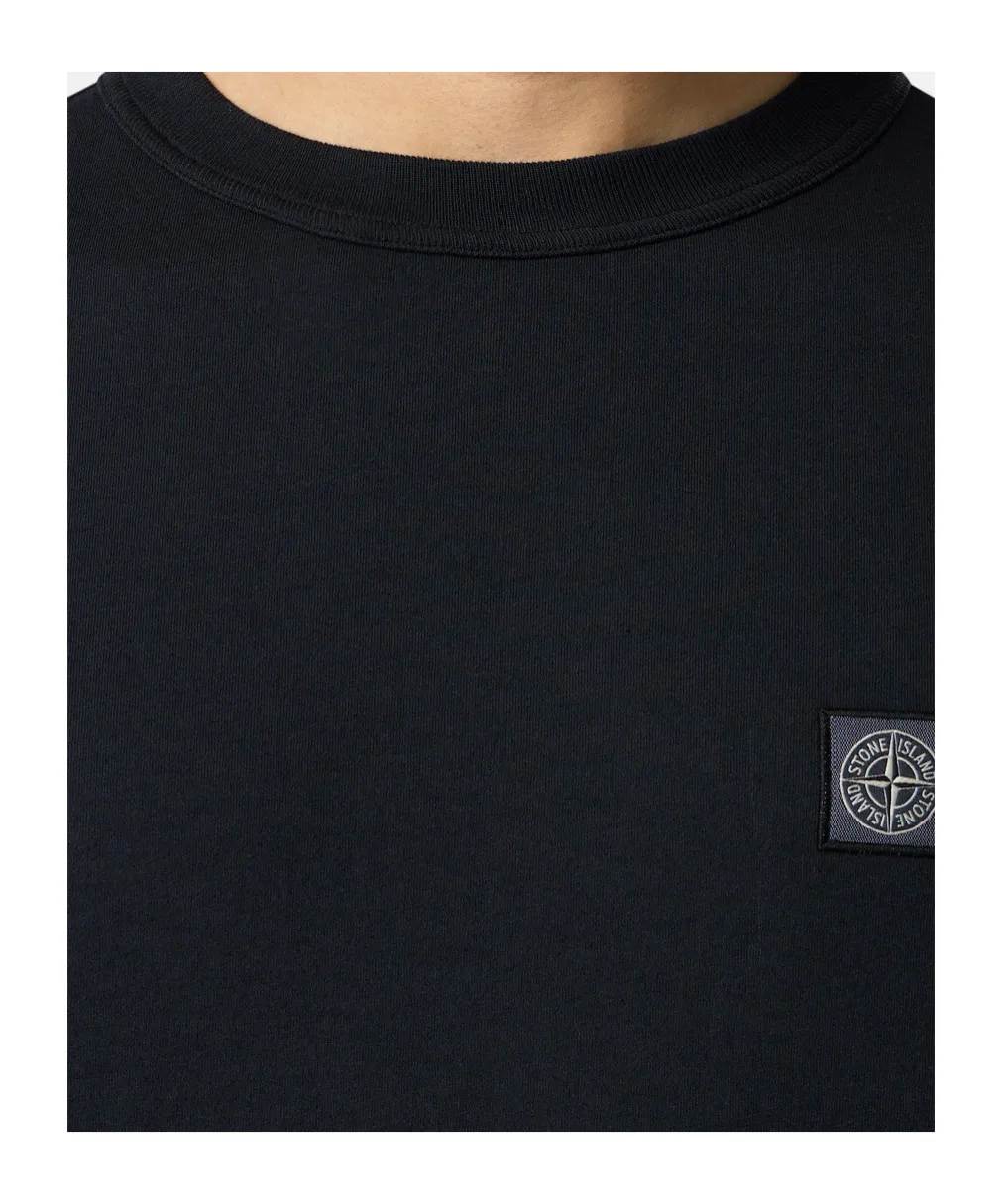 Regular-Fit Long-Sleeve T-Shirt With Tone-On-Tone Compass Patch