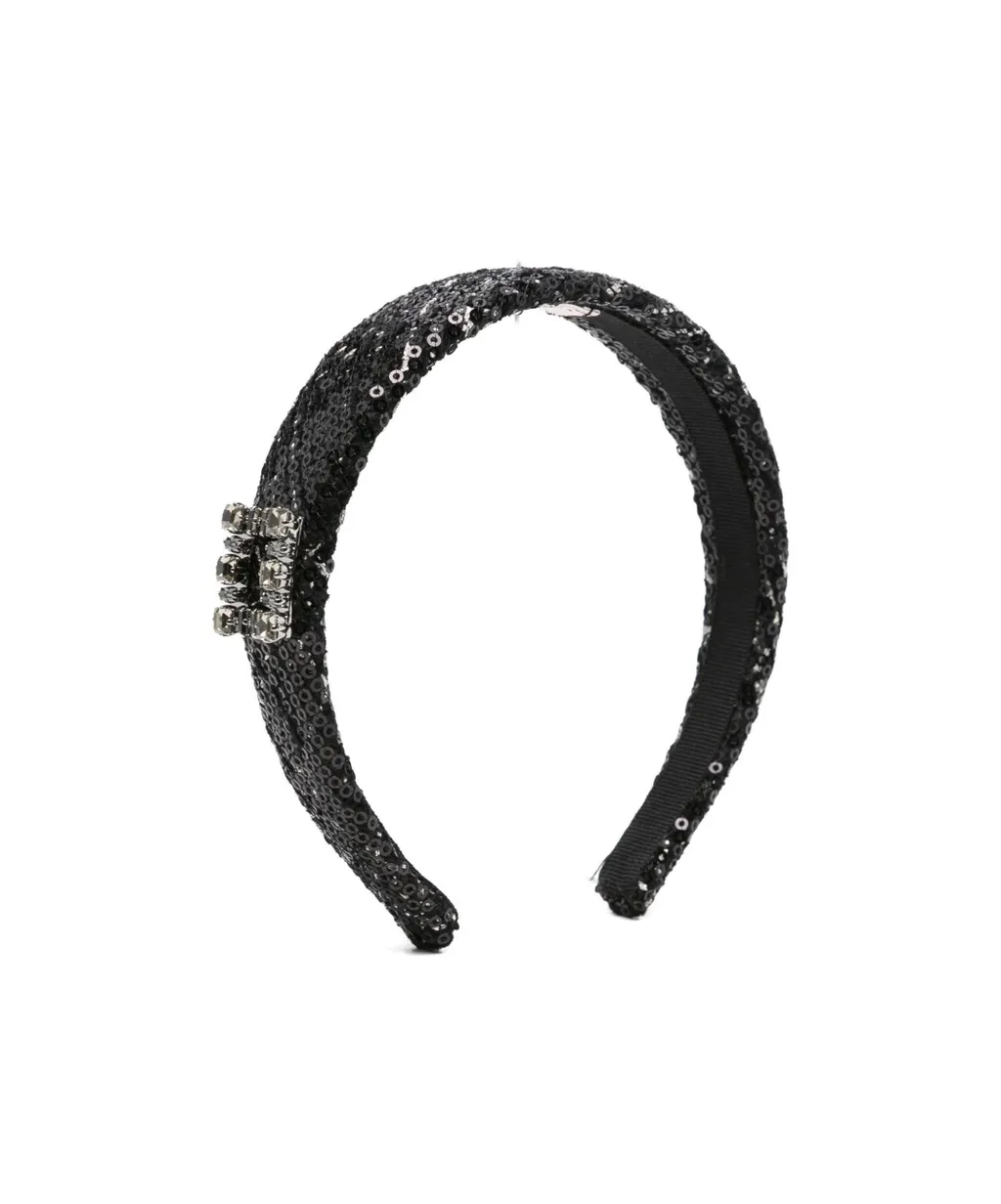 Sequin-Embellished Crystal Headband