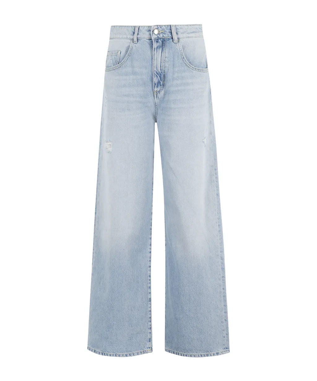 Denim Trousers With Belt Loops