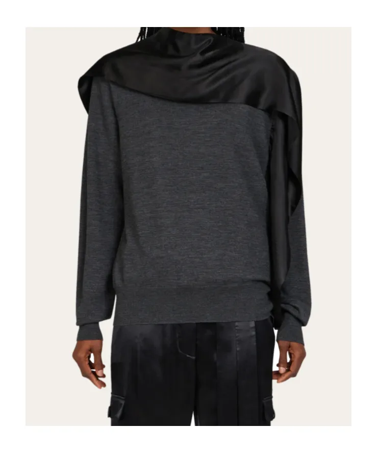 Scarf Neck Pullover