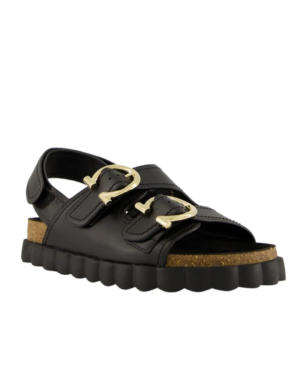 Ferragamo Gancini Double Buckle Sandals
