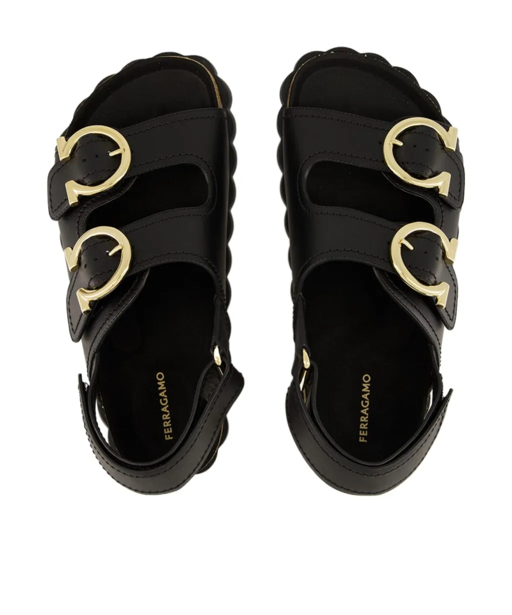 Ferragamo Gancini Double Buckle Sandals