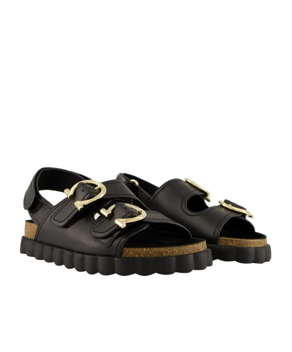 Ferragamo Gancini Double Buckle Sandals