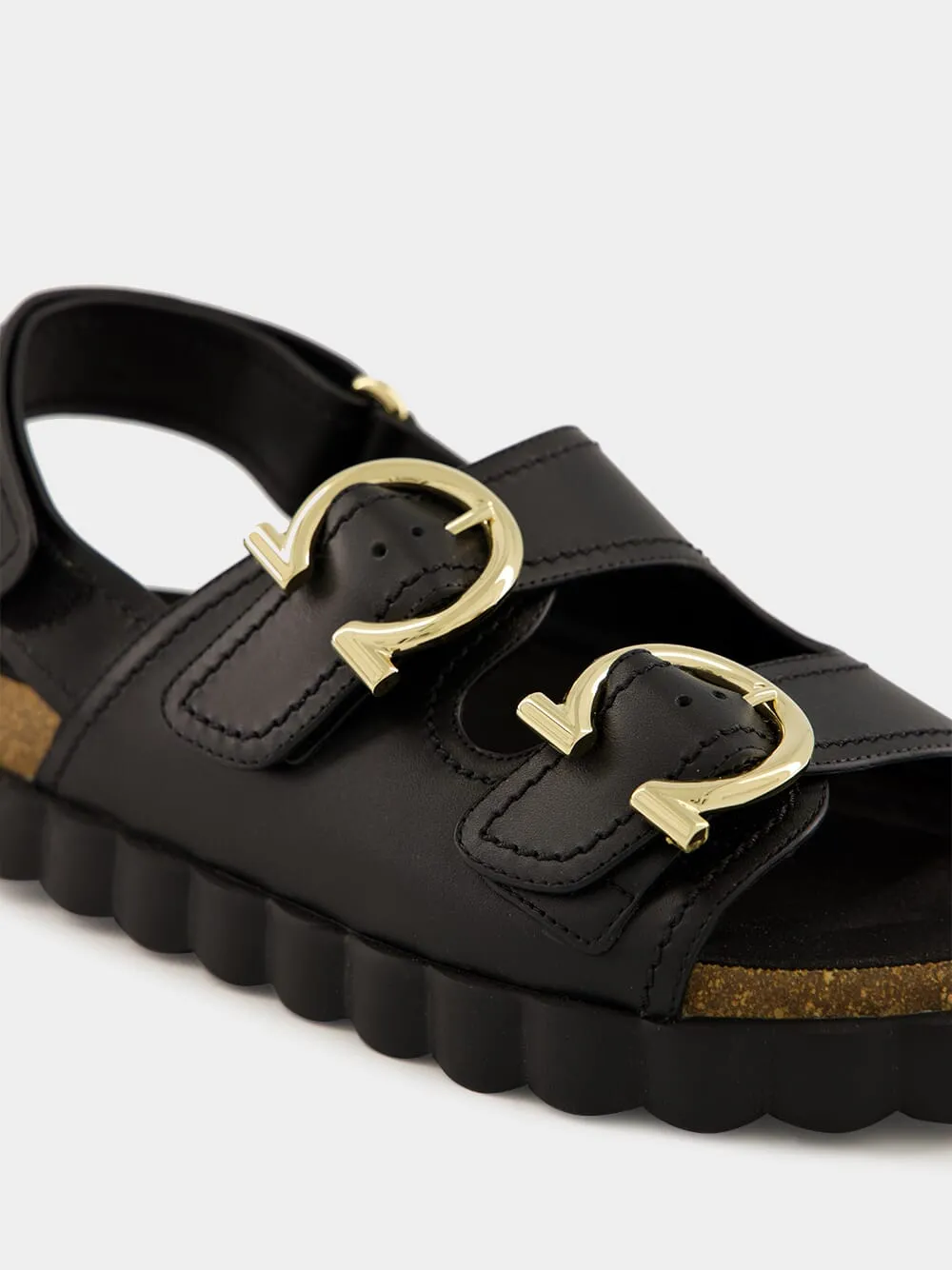 Ferragamo Gancini Double Buckle Sandals
