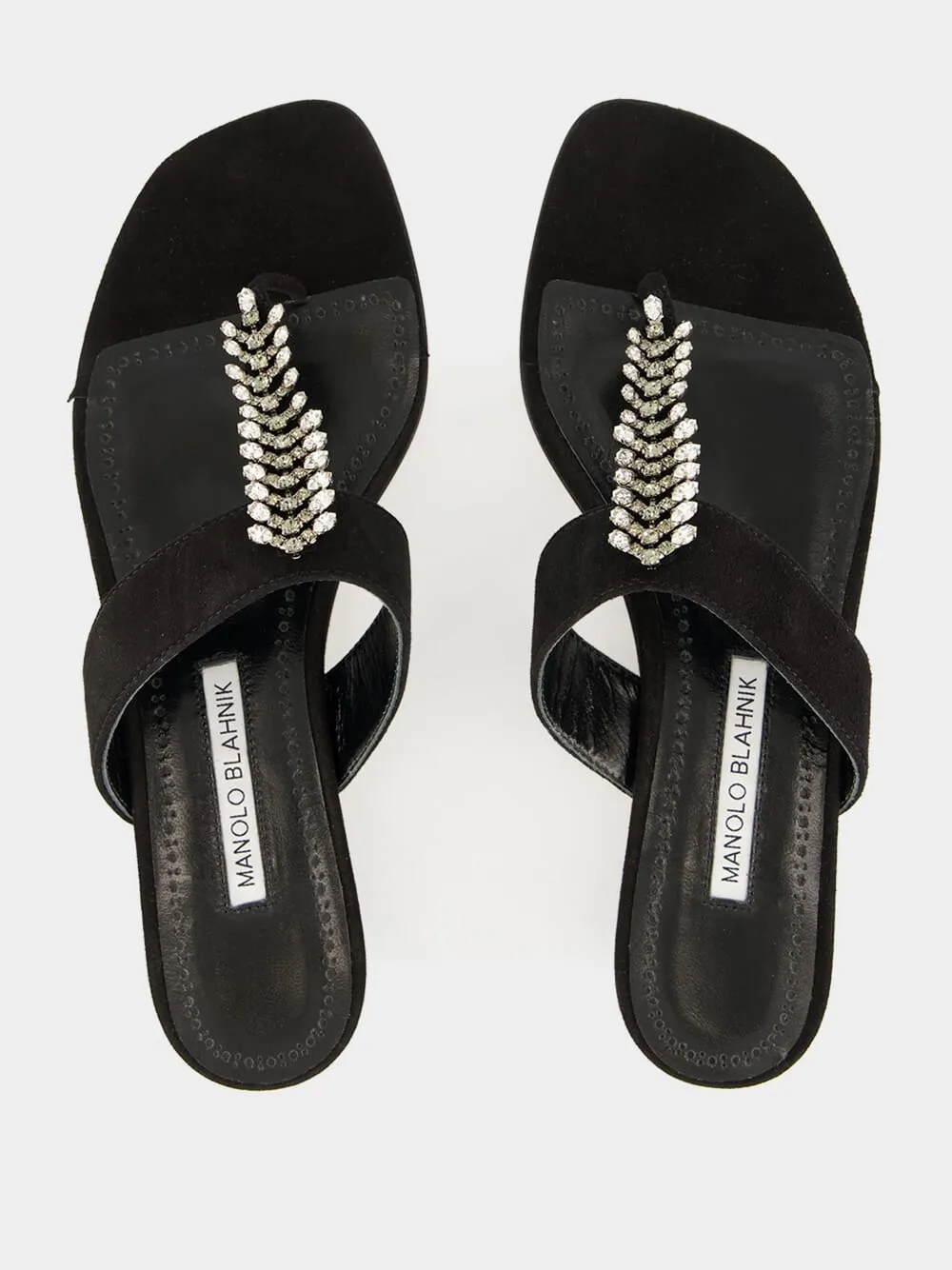Crystal-Embellished Flat Sandals