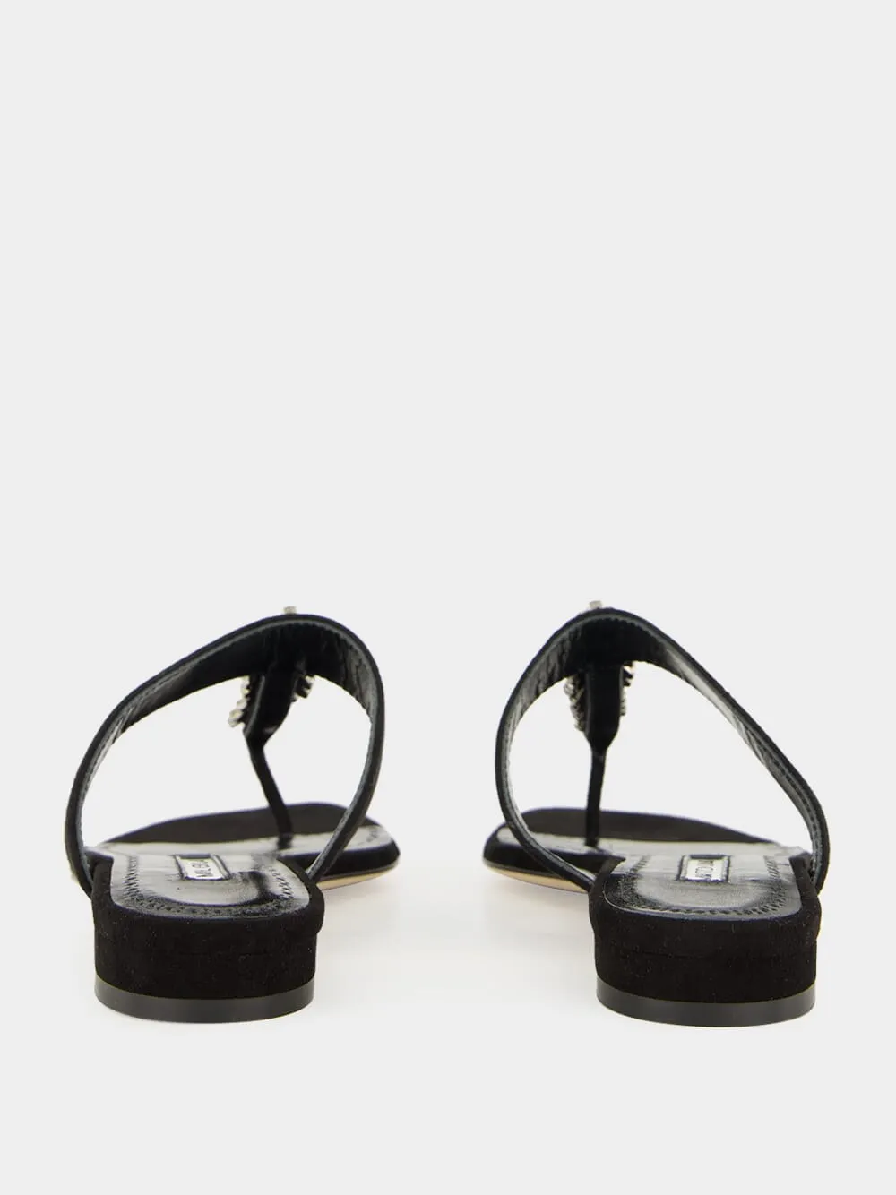 Crystal-Embellished Flat Sandals