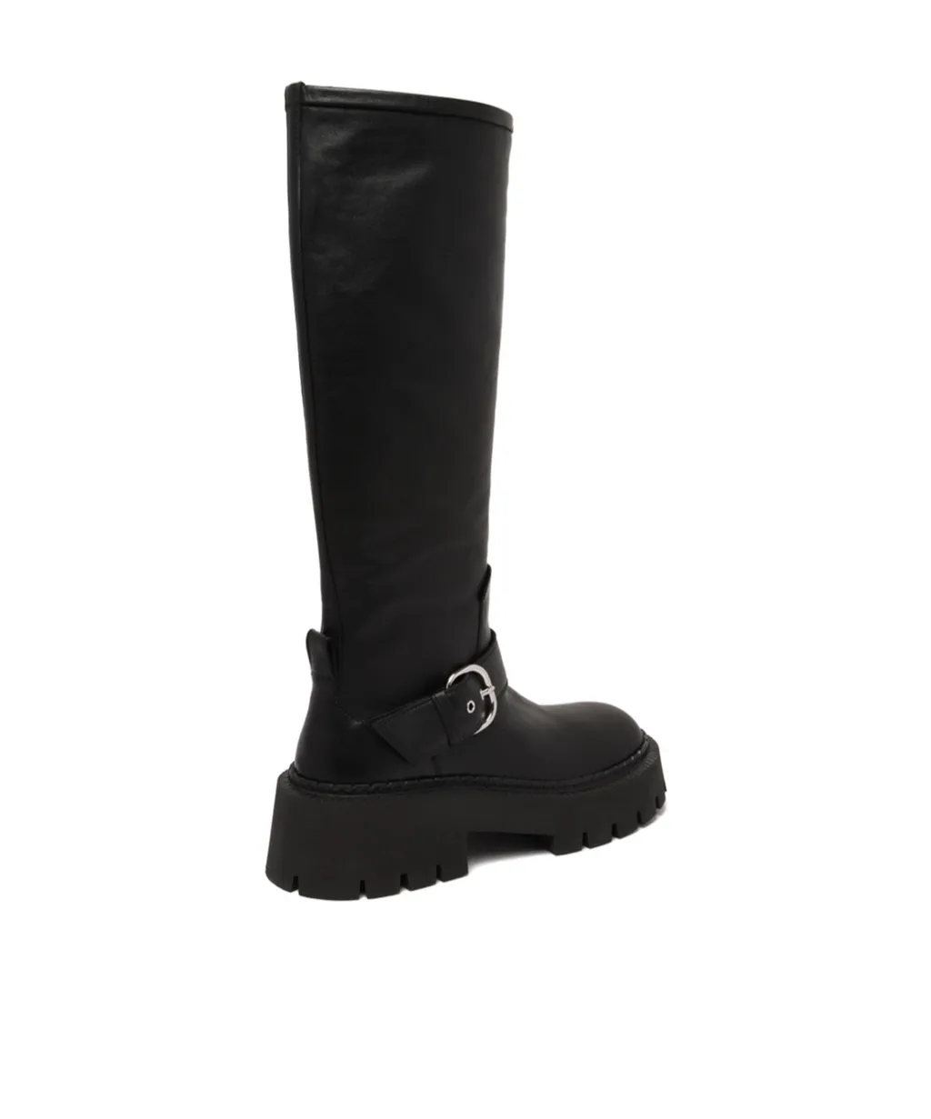 Buckle-Fastening Knee-High Boots
