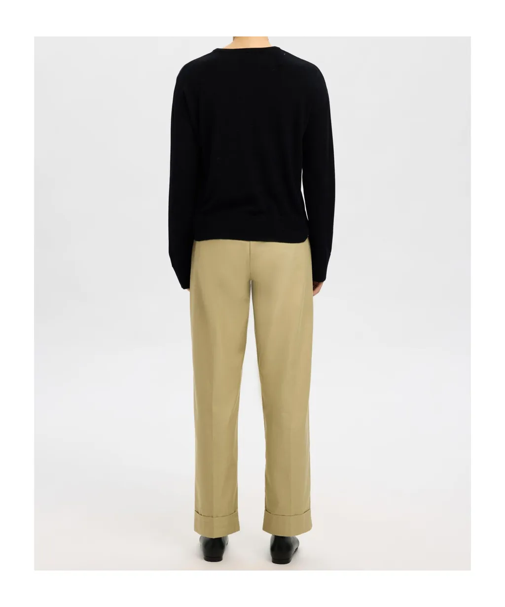 Crew Neck Long-Sleeved Sweater