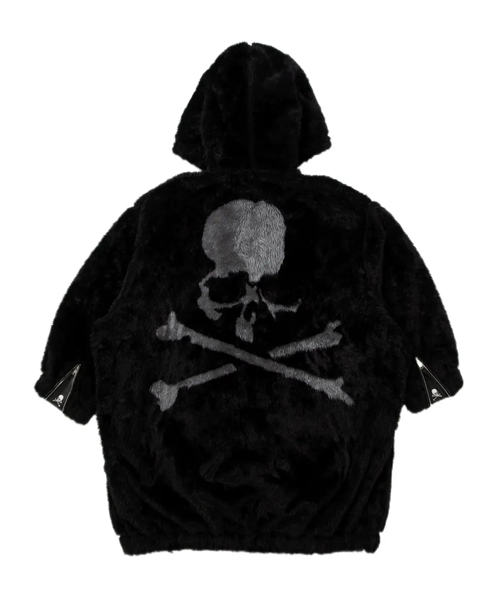 Skull-Embellished Zip-Up Hoodie