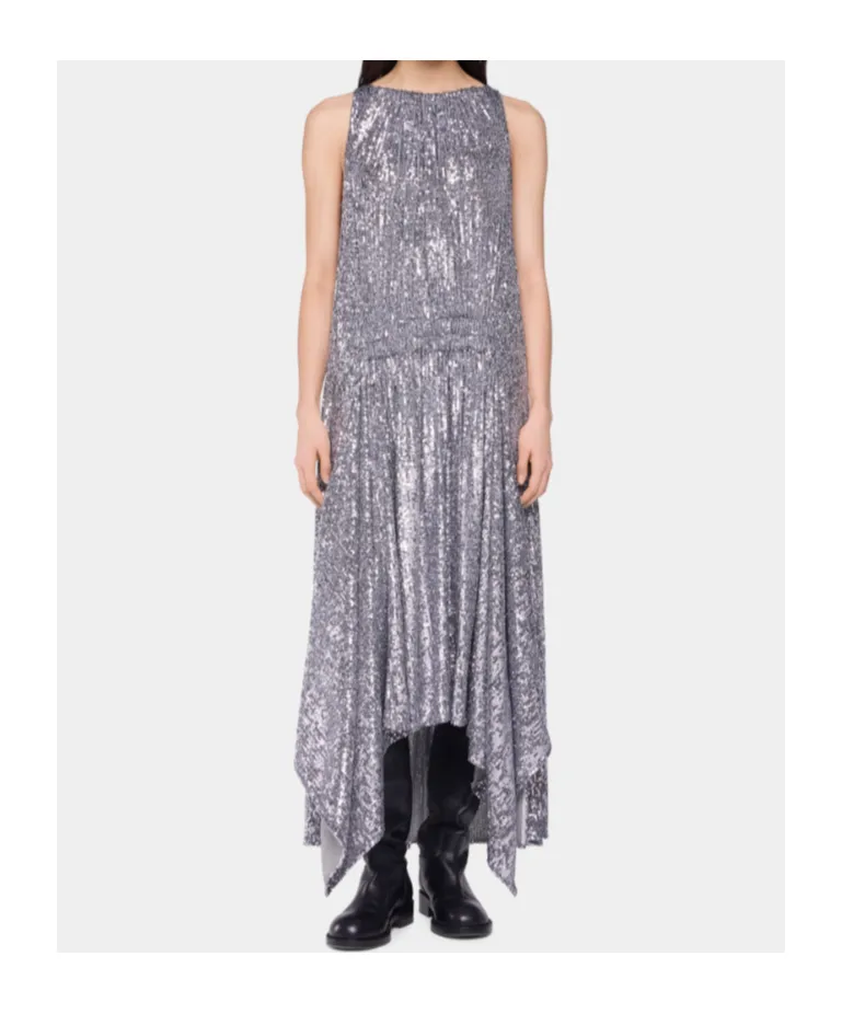 Sequined High-Low Dress