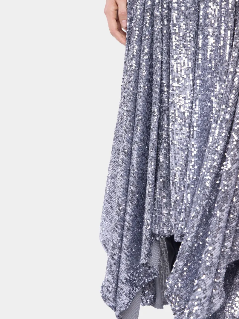 Sequined High-Low Dress