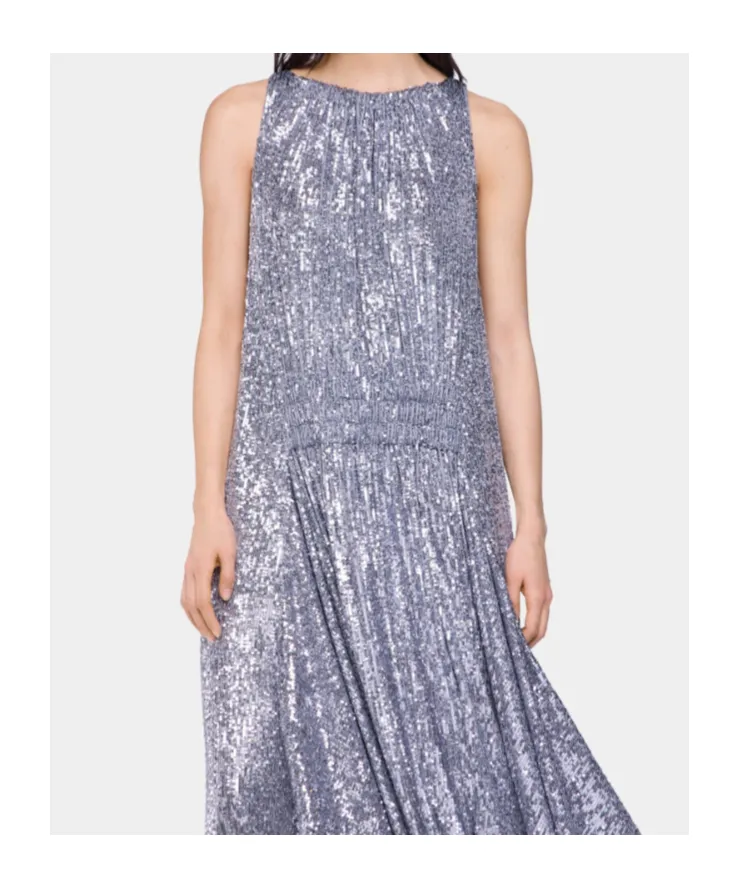 Sequined High-Low Dress