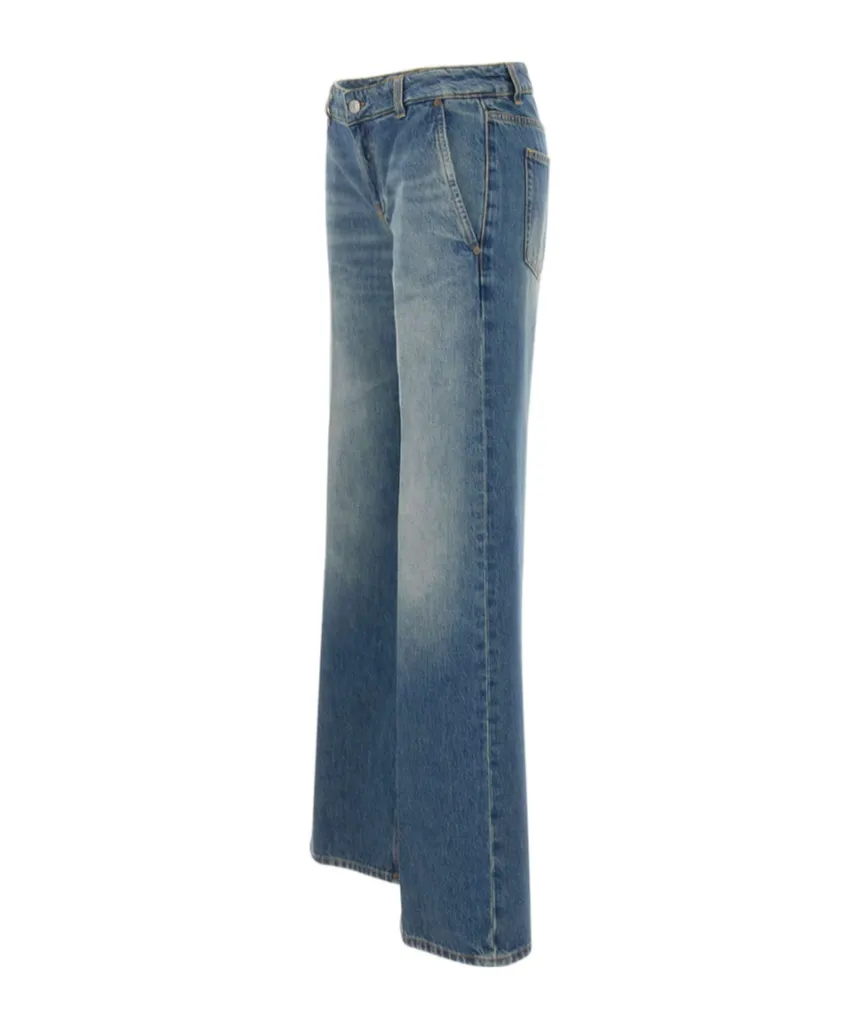 Victoria Beckham Logo Patch Low Rise Jeans