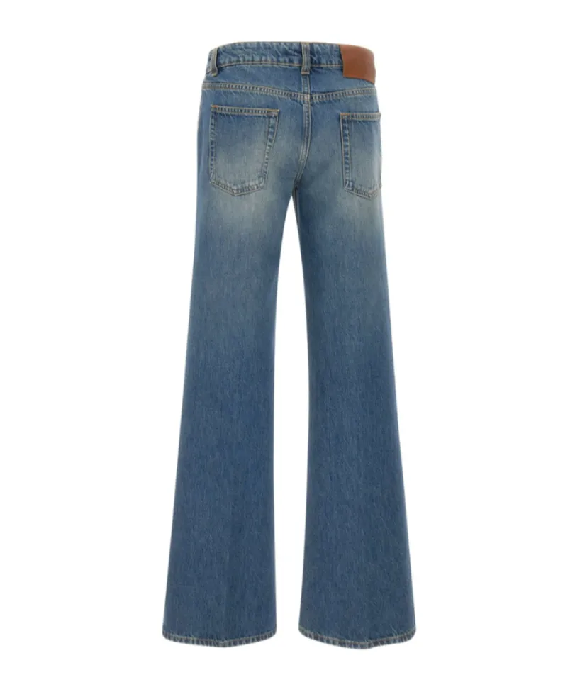 Victoria Beckham Logo Patch Low Rise Jeans