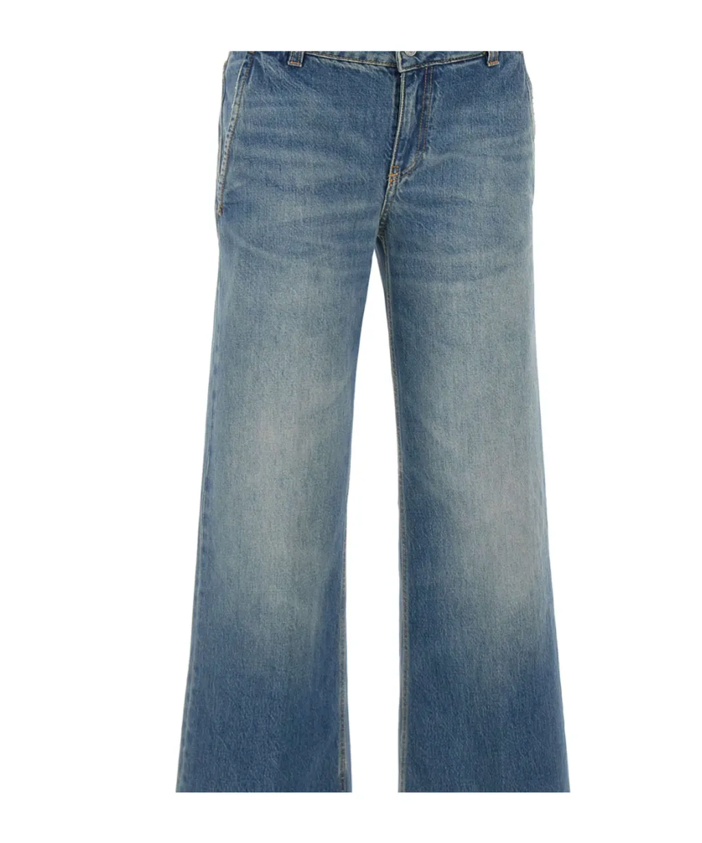Victoria Beckham Logo Patch Low Rise Jeans