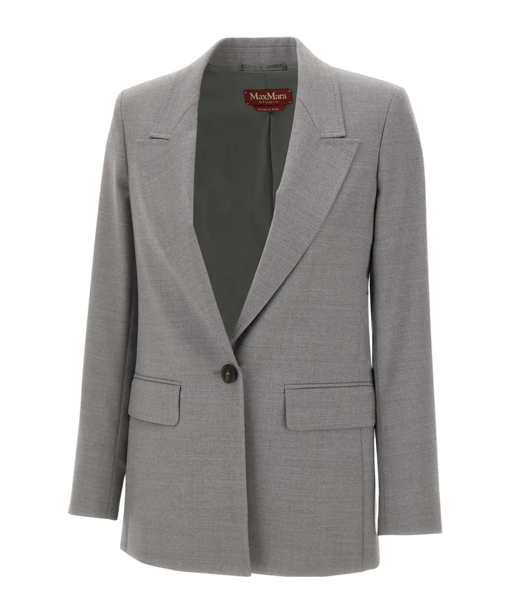 Max Mara Studio Bolsena Single-Breasted Tailored Blazer