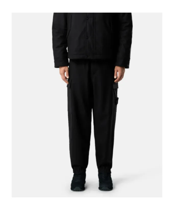 Stone Island Logo Patch Straight Leg Pants