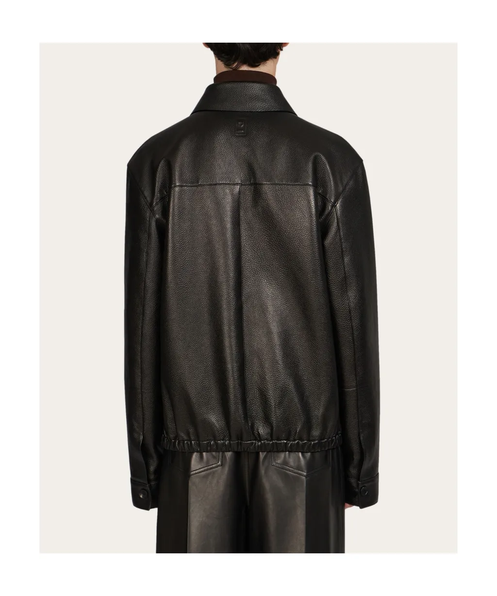 Ferragamo Zip-Up Leather Jacket