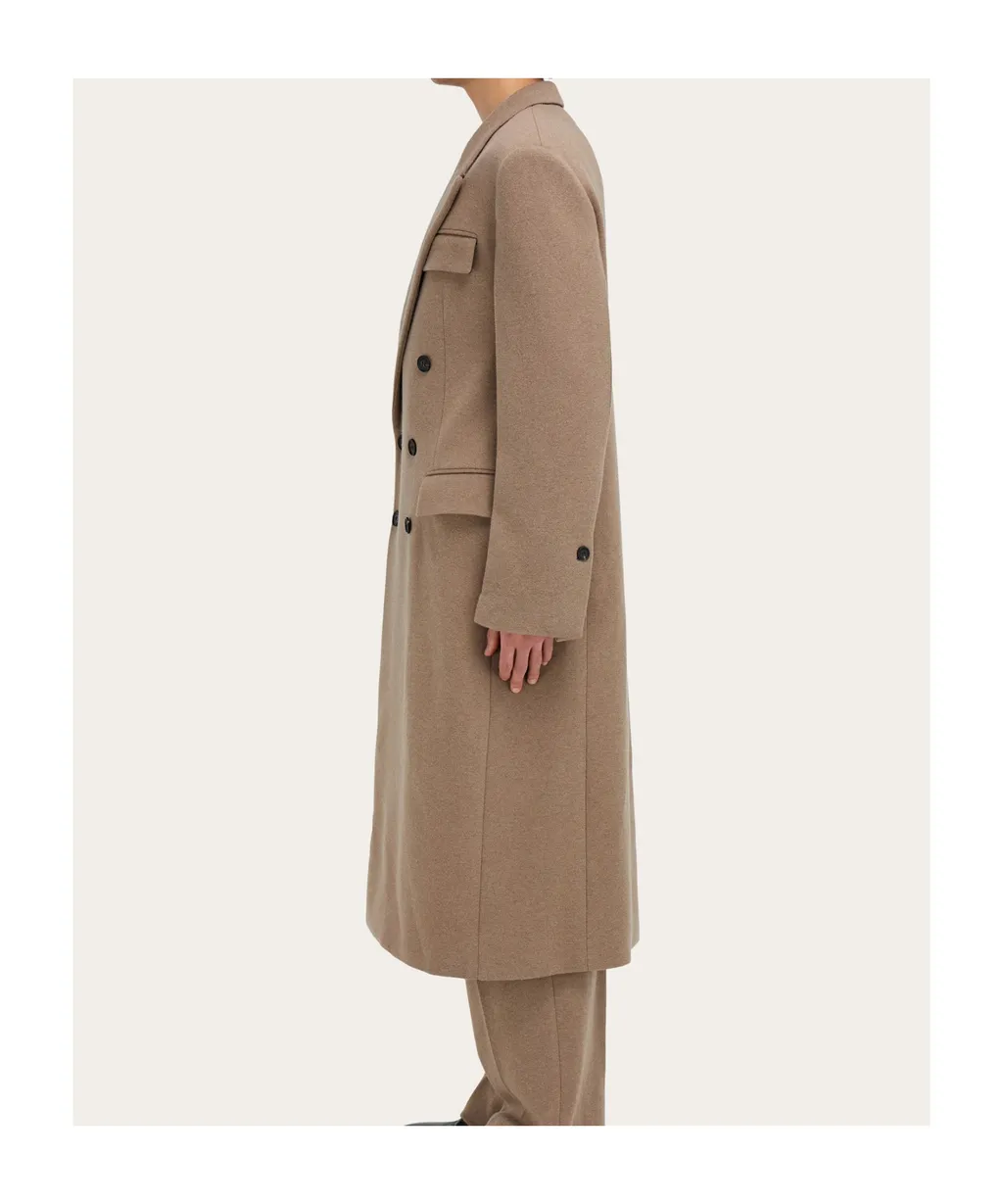 Jersey Interlock Double Breasted Coat