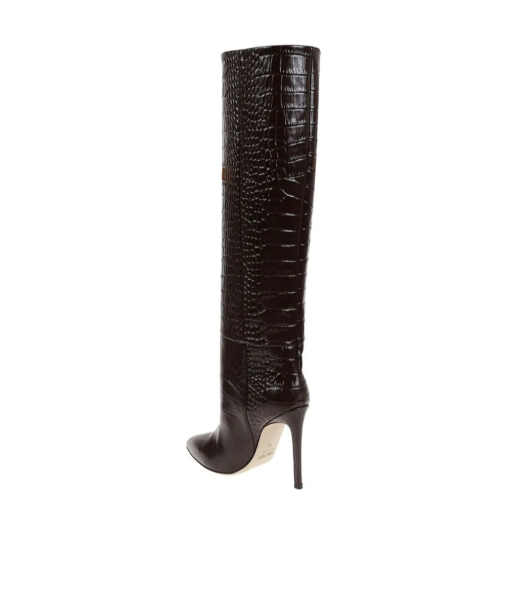 Paris Texas Embossed Knee-High Stiletto Boots