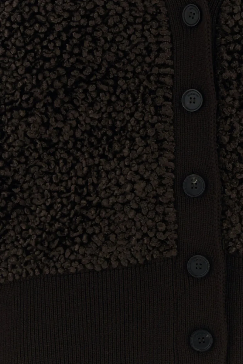 Ferragamo V-Neck Boucle Cardigan