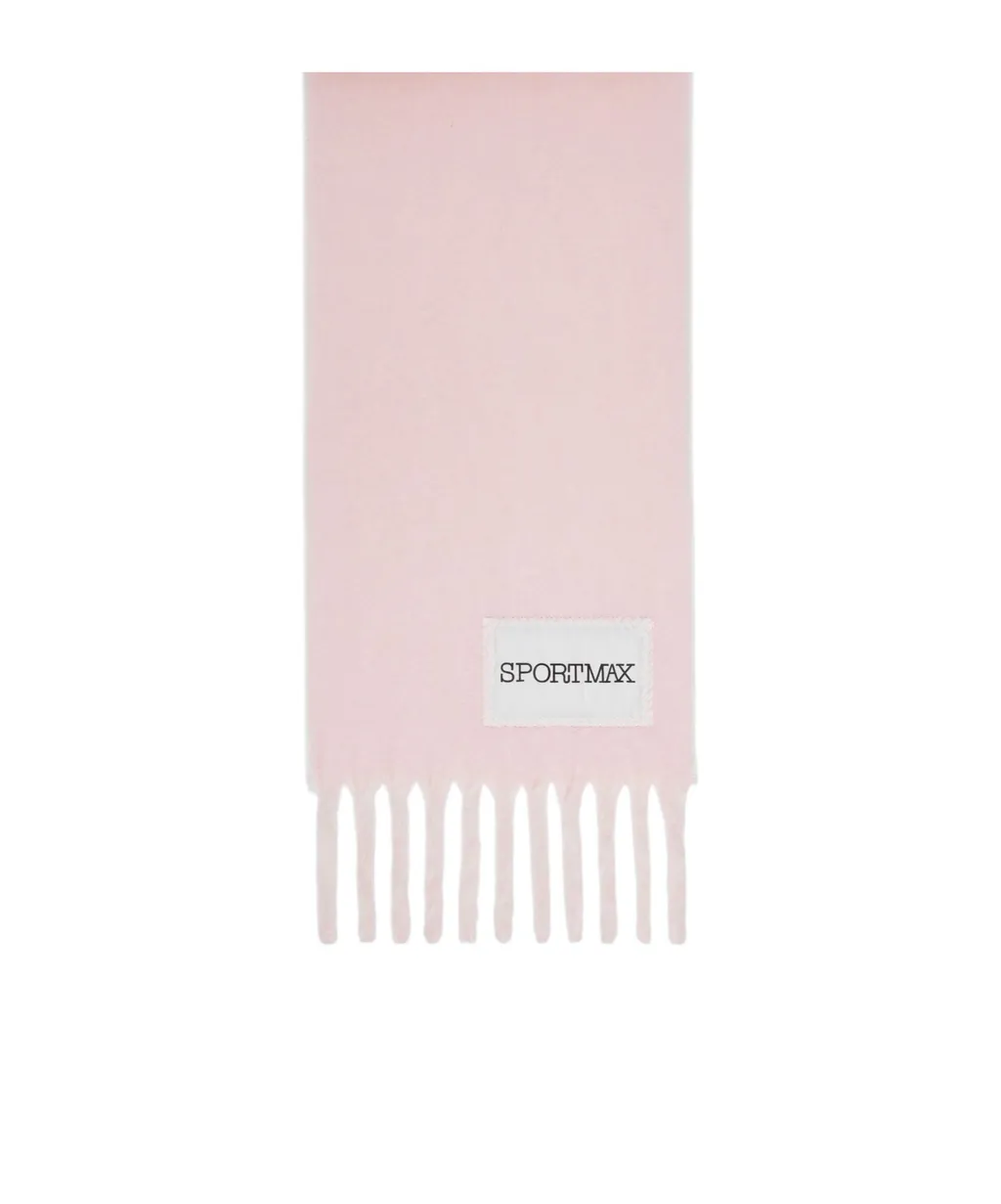 Sportmax Logo-Patch Fringed Scarf