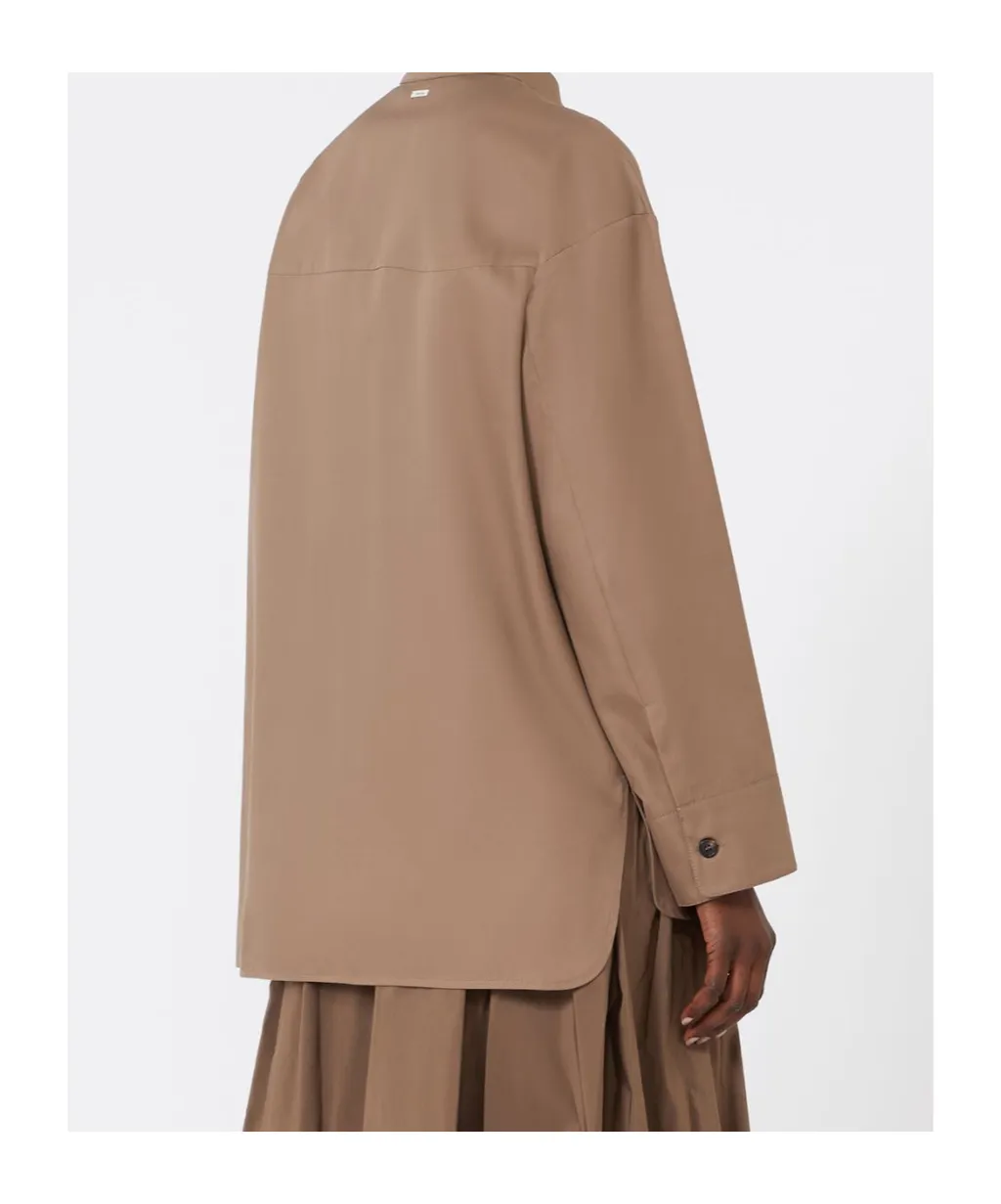 Cotton Mandarin-Neck Shirt