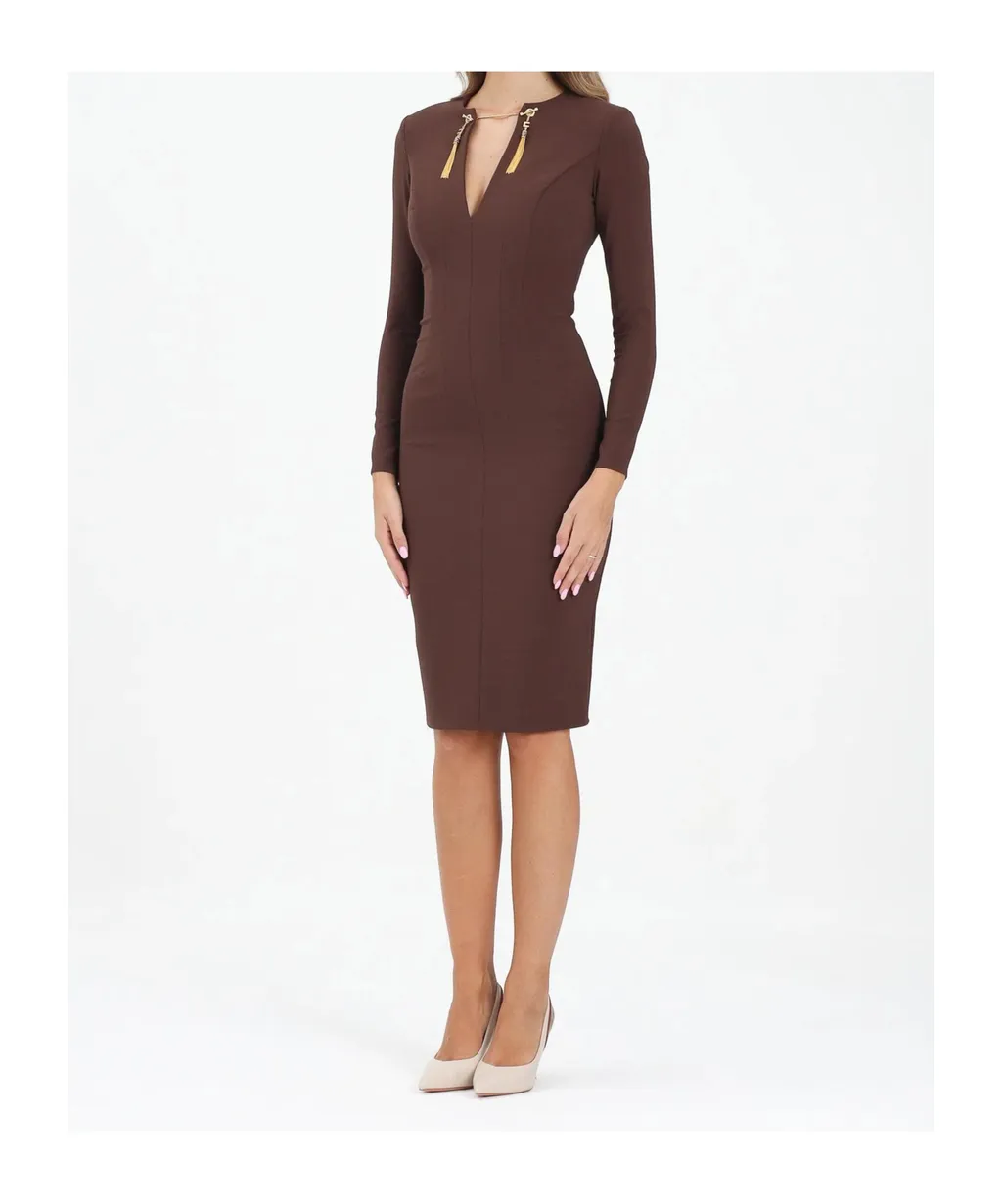Elisabetta Franchi Chain Embellished Midi Dress