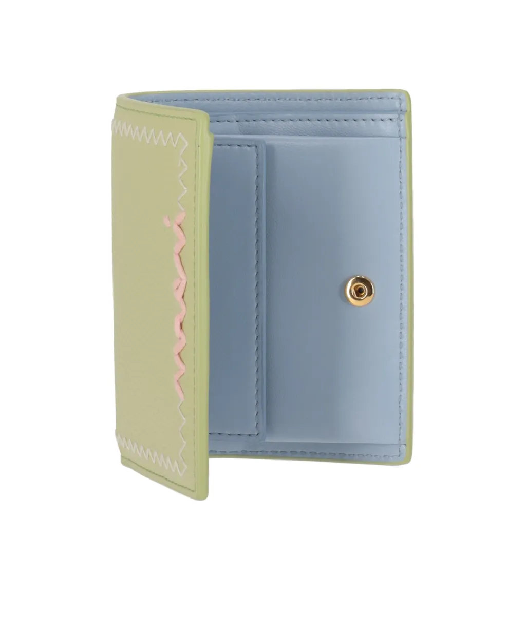 Embroidered Leather Bifold Wallet