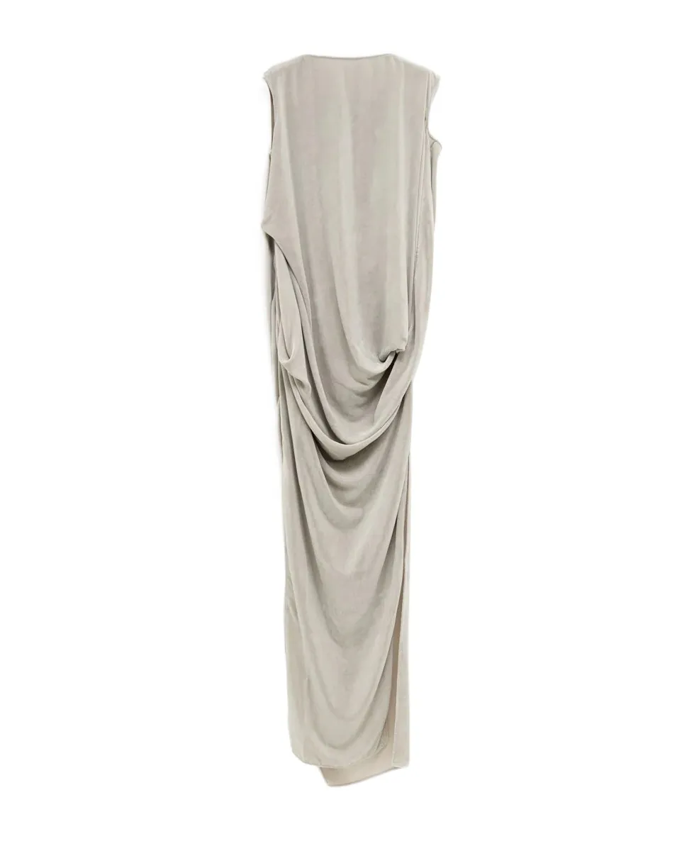 Draped Cowl-Neck Asymmetrical Dress