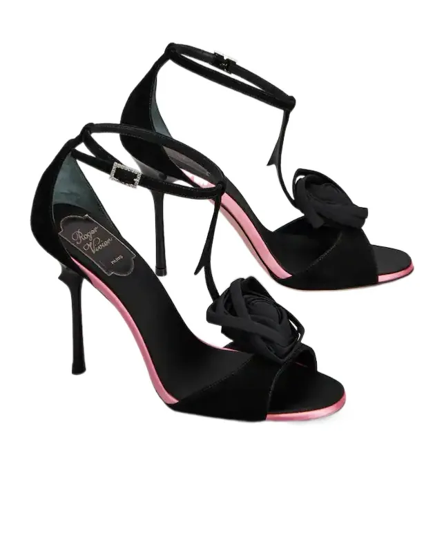 100Mm Rose Vivier T-Strap Sandals